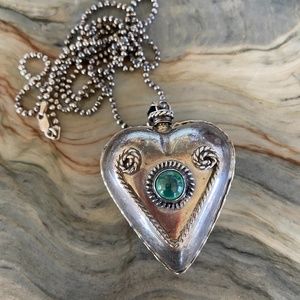 Silver Heart Flacon Necklace